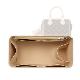 Lckaey small purse organizer for Speedy 20 HandBag protective insert Tote Bag and hand bag protector Y073Khaki-S