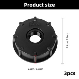 IBC Adapter Cap Accessories Pack of 3 Adapter Cap Lid Outlet Tap IBC Tank Lid Adapter IBC Container S60x6 Accessories Adapter Cap IBC Tank Connection for 1000L Water Tank 1 Inch 3/4 Inch 1/2 Inch