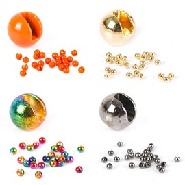 Maxcatch Slotted Tungsten Fly Tying Beads 100PCS Plated/Diamond Nymph Multi Color Fly Tying Materials 2.4/2.5/2.8/3.0/3.3/3.5/4.0mm (2.4mm-100pcs, Color Assortment A)