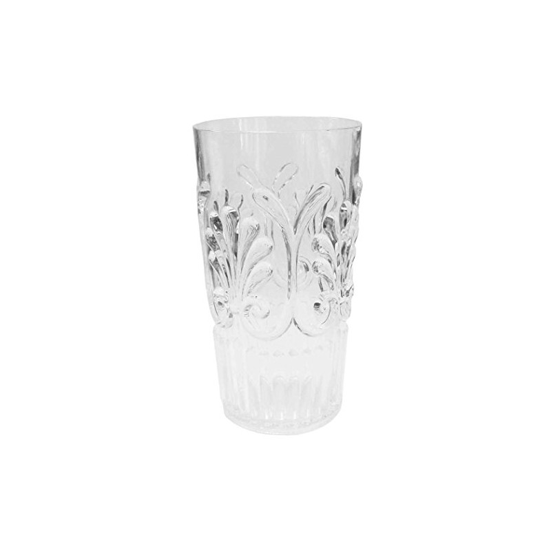 Le Cadeaux Set of 8-21 Ounces Clear Fleur Drinkware