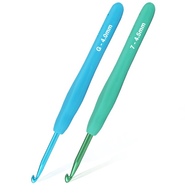 YOJOB 2Pack Size G / 4mm, 7/4.5mm Crochet Hooks, Super