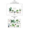 ZARROUEA Plant Wall Sticker Flower Green Leaves Green Potted Plant