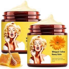 Cebo de Res para la Cara,crema de cebo de res original,Whipped Beef Tallow and Honey Balm,Cuidado de La Piel Profundamente Nutritivo,apto para pieles 
