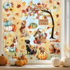 decalmile Hello Fall Thanksgiving Pumpkin Window Clings Dog Cat Autumn