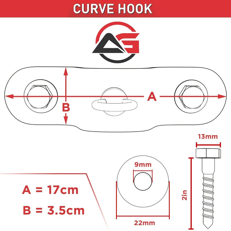 PUNCH BAG CEILING HOOK by Athletics Gear | 18-guage Heavy