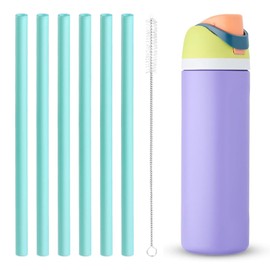 Replacement Straws Compatible with Owala Water Bottle- Owala Freepsip,Flip 24oz,32oz Straws Replacement-Accessories Set Include 6 BPA-FREE Straws and 1 Cleaning Brush