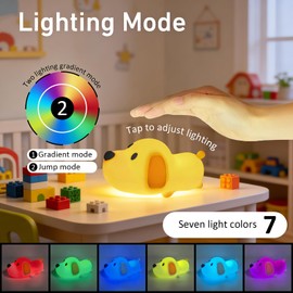 COBIKU Cute Dog Night Light, Dimmable with Soft Silicon Dog Light, Kindergarten Kawaii Light, Rechargeable Touch Night Light for Boys and Girls, Used for Camping Room Decoration.