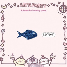 PINKAAJ Set of 100 Blue Glitter Fish Paper Confetti, Ocean Animal Table Decor for Under the Sea Themed Party/Baby Shower