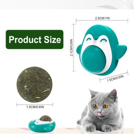 Catnip Balls Toy for Cat, Pack of 3 Catnip Ball Toy, 360° Rotating Interactive Cat Toy with Storage Lid, Wall Catnip Balls Toys for Cats