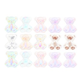 Healeved 80pcs Cartoon Bear Resin Nail Art Ornaments Unique Nail Decor Accessories for Creative Designs and Home Manicure Decor Random Style