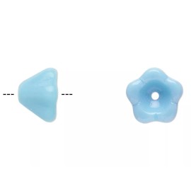 Czech Bead, 1 Std(80) Czech Pressed Glass Opaque Turquoise 8.5x6.5mm Cone Bell Flower
