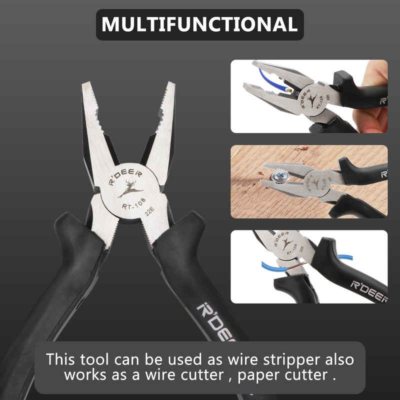 Rongon PRO Linesman Pliers Linesmans Combination Pliers Tools 8-Inch Side-Cutting