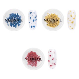NEONAIL Nail Art Flowers Set - Dried Flowers - Nail Design Accessories - Nail Decorations - Dried Flowers - Nail Decoration - Gel Nail Accessories - 3 Colours - Navy, Yellow, Red