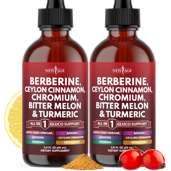 Berberine with Ceylon Cinnamon Supplement Liquid Drops + Bitter Melon