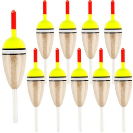10 Pcs Fishing Bobbers Floats Wood Slip Bobbers Lightweight High Sensitive Floats for Fishing Panfish Crappie Bluegill Trout Walleyes