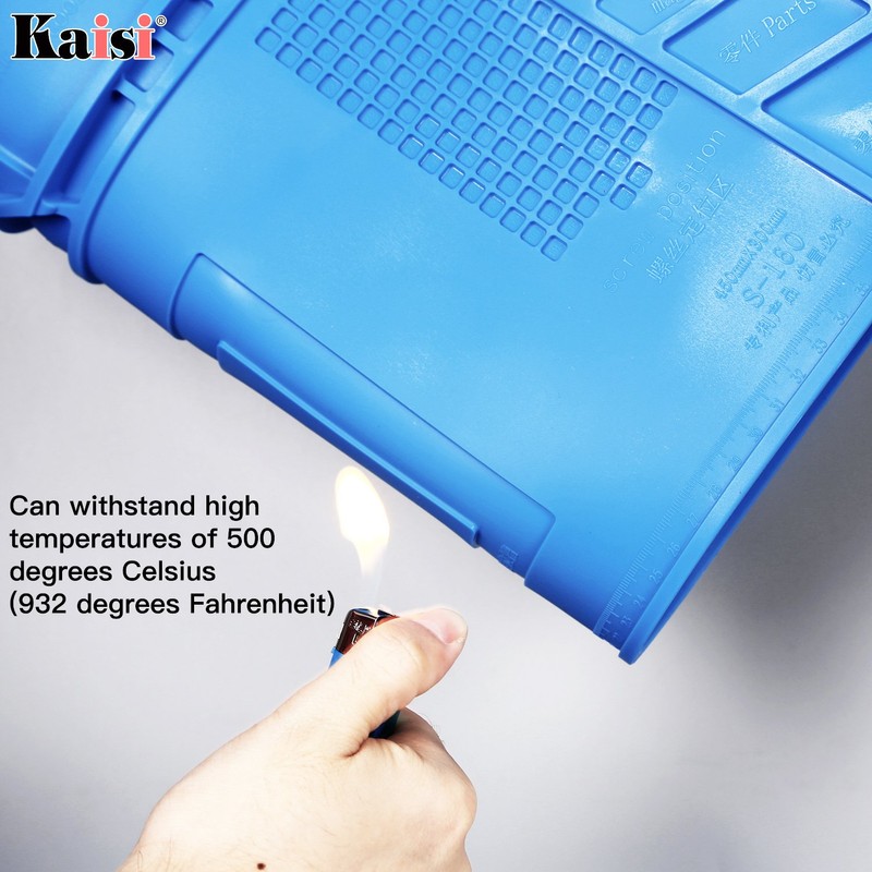 Kaisi Heat Insulation Silicone Repair Mat with Scale Ruler and