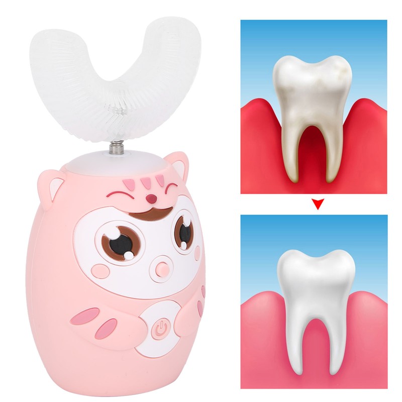 U Shaped Automatic Toothbrush Cartoon Ultrasonic Toothbrush Oral Cleaning Brush