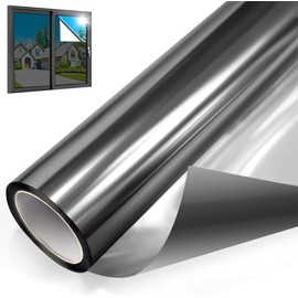 AUGUSTYUE Película de Ventana, Vinil para Ventana Bloquea Calor Anti-UV Rayos Protector, Película Adhesiva Privacidad Espejo Unidireccional para Sala Cocina Oficina Hogar (90x461cm)
