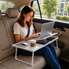 Car Desk for Laptop, Car Seat Table Tray with Cup Holder