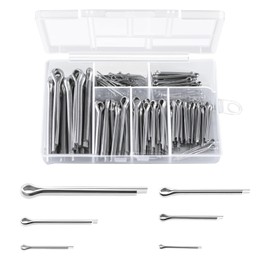 GullSkies Pack of 290 Cotter Pins Assortment Made of 304 Stainless Steel with Assortment Box - Fuse Cotter Pin and Spring Pins in 6 Different Sizes (M1, M2, M2.5, M3, M4, M5) for Cars, Motorhomes and