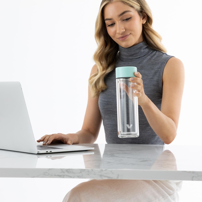 EVER VESSEL Glass Multi Tea Infuser Bottle 14oz - Double