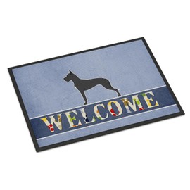 Caroline's Treasures BB5579JMAT Great Dane Welcome Doormat 24x36 Front Door Mat Indoor Outdoor Rugs for Entryway, Non Slip Washable Low Pile, 24H X 36W