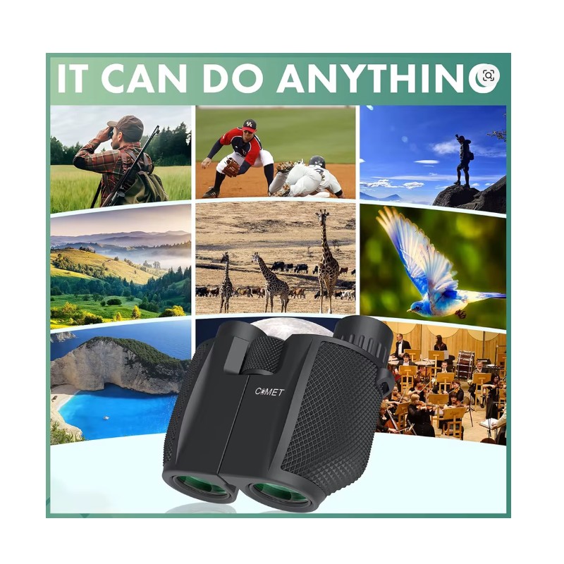 COMET Binoculars 10X25 Long Range Pocket HD Telescope Folding Compact