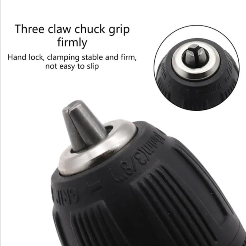 Keylless Drill Chuck, Electric Drill, 3/8 Thread 0.8 mm-10 mm
