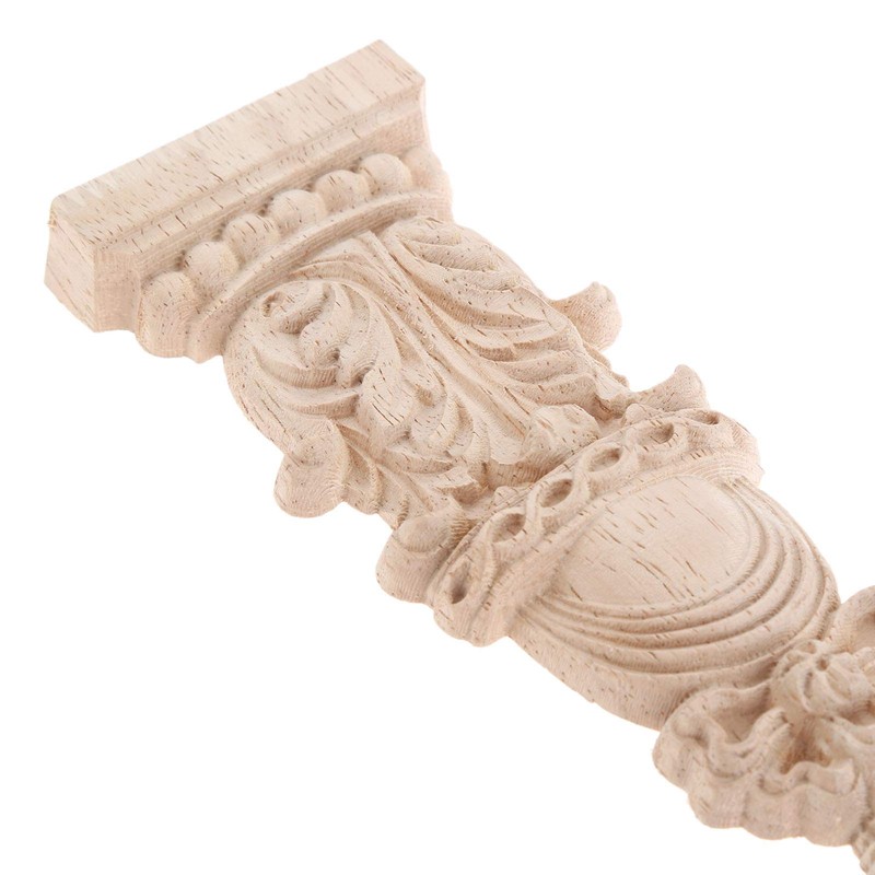 MUXSAM 30x7x1.8cm 1pcs Wood Carving Decal Corner Wood Applique Decorative