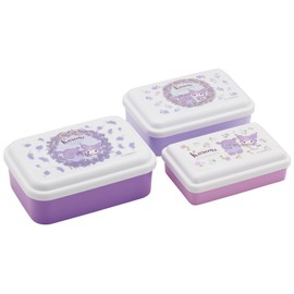 Skater SLUS3AG-A Sanrio Antibacterial Seal Container, Storage Container, Chromi, Flower Wreath, Set of 3, Made in Japan