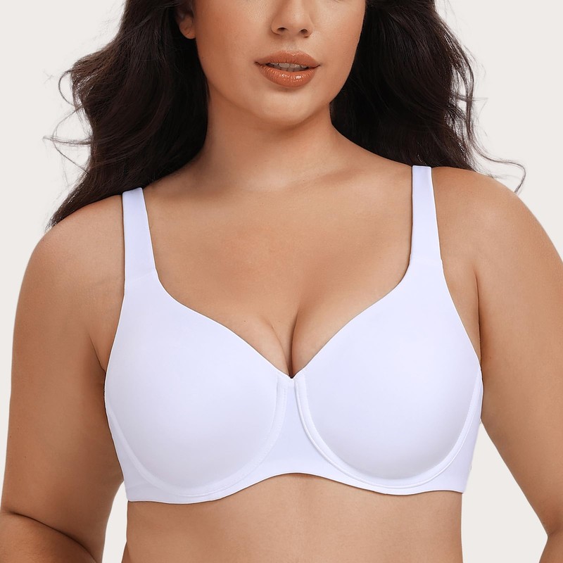 MELENECA Women's Plus Size Minimizer Underwire Full Coverage Unlined Seamless