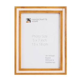 Handicrafts Home 5X7 Picture Frames - Vintage Style Wall Hanging & Desk Décor, Farmhouse Photo Frames, Living Room, Office & Home Décor, Small Picture Frame for Diploma & Wall Decor, Avant Amber