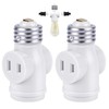 YCSSSD Light Socket to Plug Adapter, 2 Outlet Light Socket