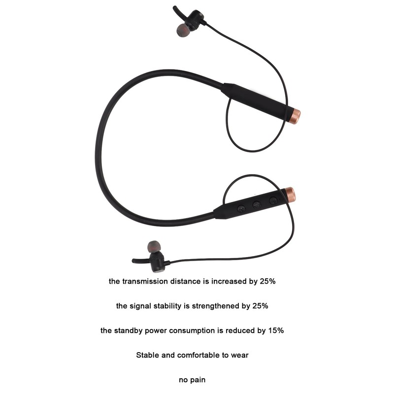 GYMF1 Neckband BT Earbuds Stable Ergonomic Portable Wireless Earbuds for