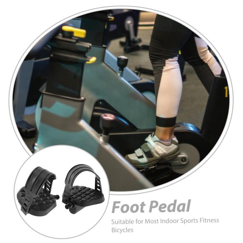 WHAMVOX Flat Bike Pedals with Straps Exercise Bike Pedal Pads