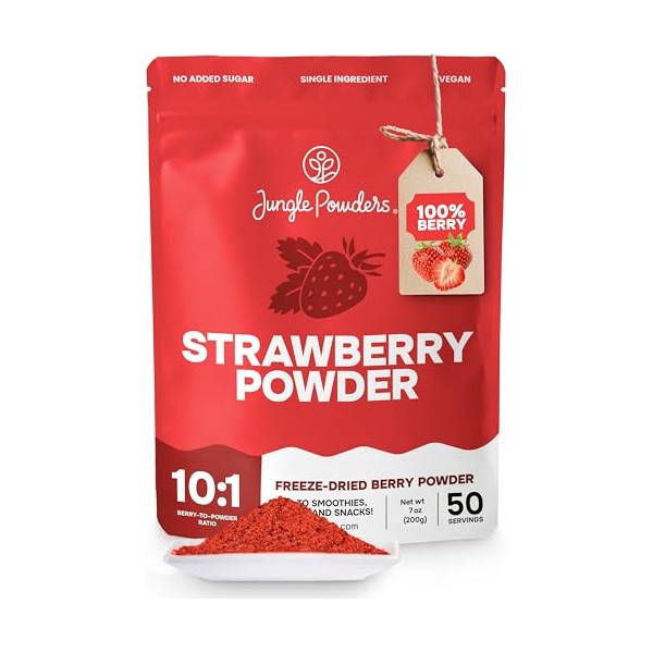 Jungle Powders Strawberry Powder for Baking & Smoothies 7 Ounce