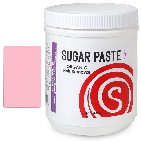 Soft Sugaring Paste by Sugaring NYC for Facial Hair, Arms, Lower Legs, Fuzz Hair - Kit with Sugaring NYC Applicator