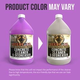 BEEST Concrete Cleaner - Color May Vary - Makes 50 Gallons Pressure Washer Soap, Degreaser Cleaner Heavy Duty Outdoor Cleaner for Cement, Driveway, Garage Floor, Patio, Deck, Safe on Grass, 1 Gallon