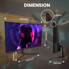 CRUA 24” Curved Gaming Monitor, 180Hz/144Hz FHD 1080P, Support 120%