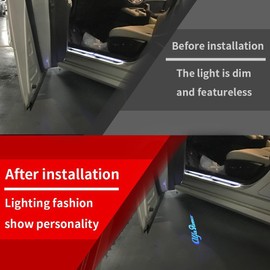 2pcs Non-Fading LED Car Door Logo Lights Courtesy Projector Laser Welcome Light Ghost Shadow Puddle lamp for Giulia Stelvio Giulietta Mito Tonale 147 159 166 Accessories (Ice Blue Light-HD/2pcs)