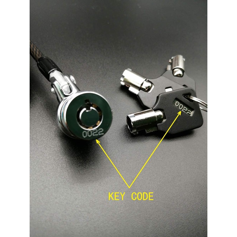 LORADAR Laptop Cable Lock - 6.7Ft Security Cable with Adhesive