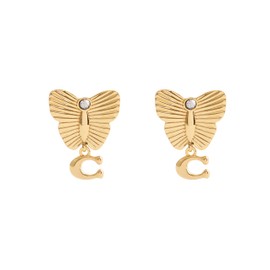 COACH Women's Signature Heritage Butterfly Earrings