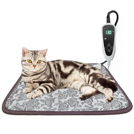 GOLOPET Pet Heating Pad Rose 18x18 in Cat Heated Pads for Dog Waterproof Smart Thermostat Switch, Adjustable Heated Cat Bed, Adding Wire Rope Wires Puppy Heating Pad Mat