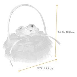 jojofuny 6pcs Heart Shape Ring Pillow for Weddings Lace Flower Design Ring Holder Elegant Display Box for Engagement and Ceremony for Outdoor and Indoor Decor