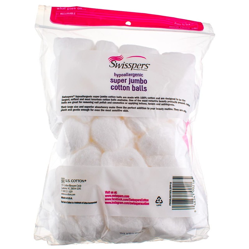 Swisspers Super Jumbo Cotton Balls 70 ea ( Pack of