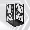 Black Music Themed Book Ends Hollow-Out Piano Musical Note Bookends