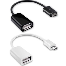 Tek Styz OTG MicroUSB 2.0 (2Pack) Compatible with DJI Phantom 4 RTK Full Hi-Speed On-The-Go Access to Your Acessories; Keyboard, Mice, Backup, SD Cards, More! (Black + White)