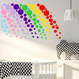 Colorful Polka Dot Wall Decals Peel and Stick Sticker Watercolor Polka Dots Wall Decal for Kids Girls Nursery Preschool Teens Bed-room Living Room