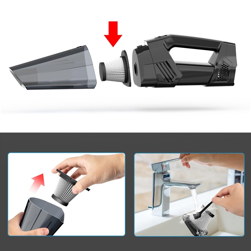 Blestan Handheld Vacuum Filters Reusable and Washable Hand Vacuum Filters