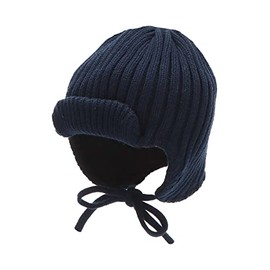 Sterntaler Girls' GOTS Knitted Cuff Hat, navy